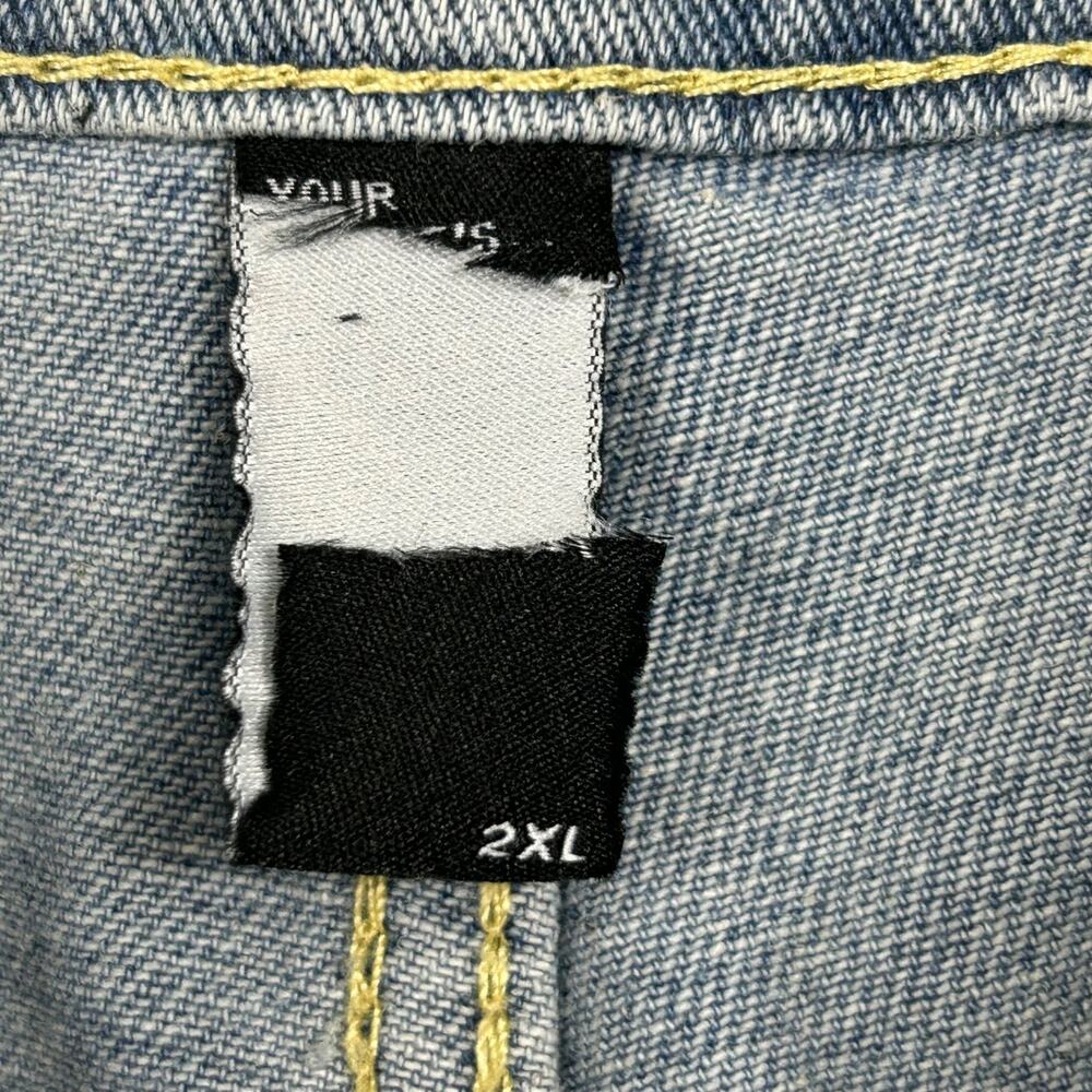 Cut Tag Denim Shorts Womens 16 2XL Medium Wash Distressed Ripped Frayed Hem‎ - Picture 7 of 8